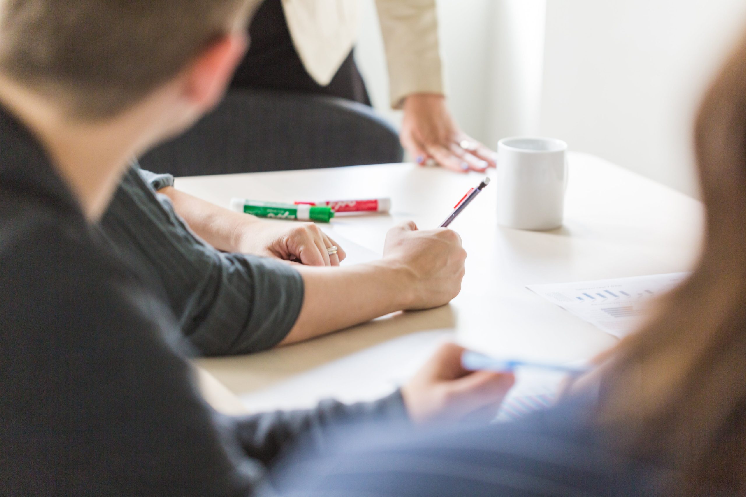People collaborating at a table